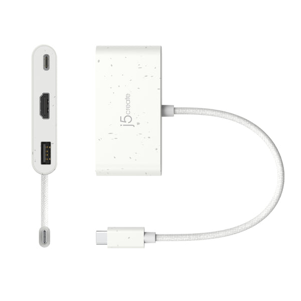 USB-C® to HDMI™ & USB™ Type-A with Power Delivery – j5create
