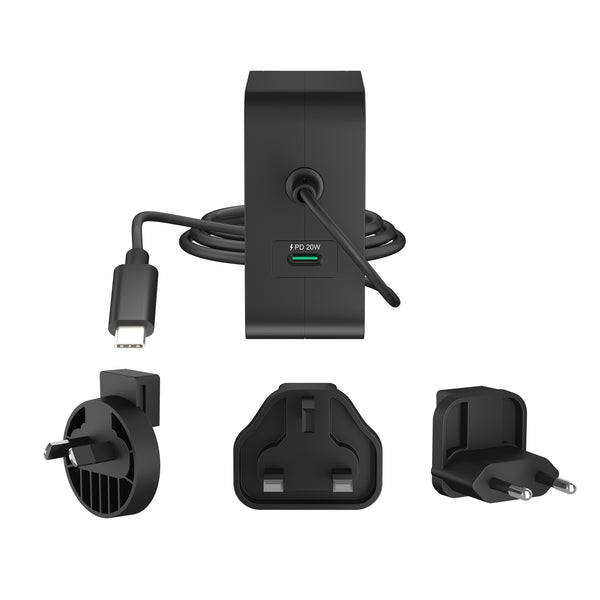 102W GaN PD USB-C® 2-Port Charger with Changeable AC Plugs