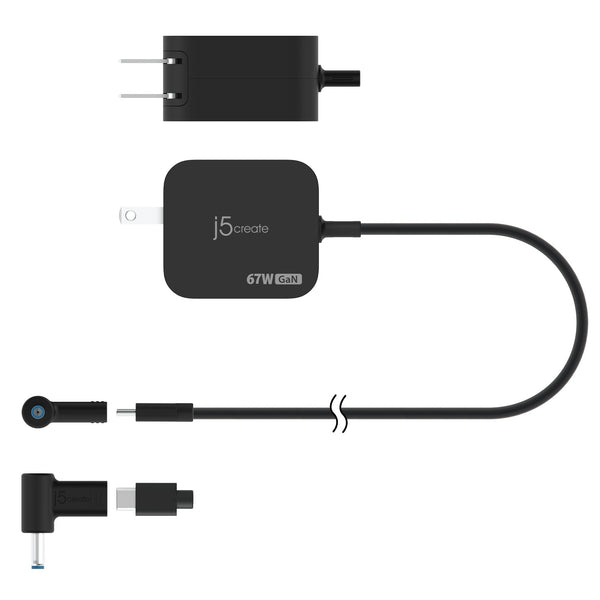 65-Watt-GaN-USB-C®-Ladegerät mit 3 Anschlüssen – j5create Europe
