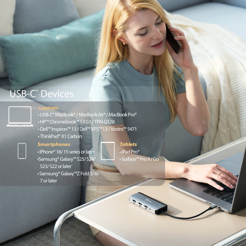 Flexible Ports USB-C® 4K144 HDMI™ Hub  - Slim 8 in 1