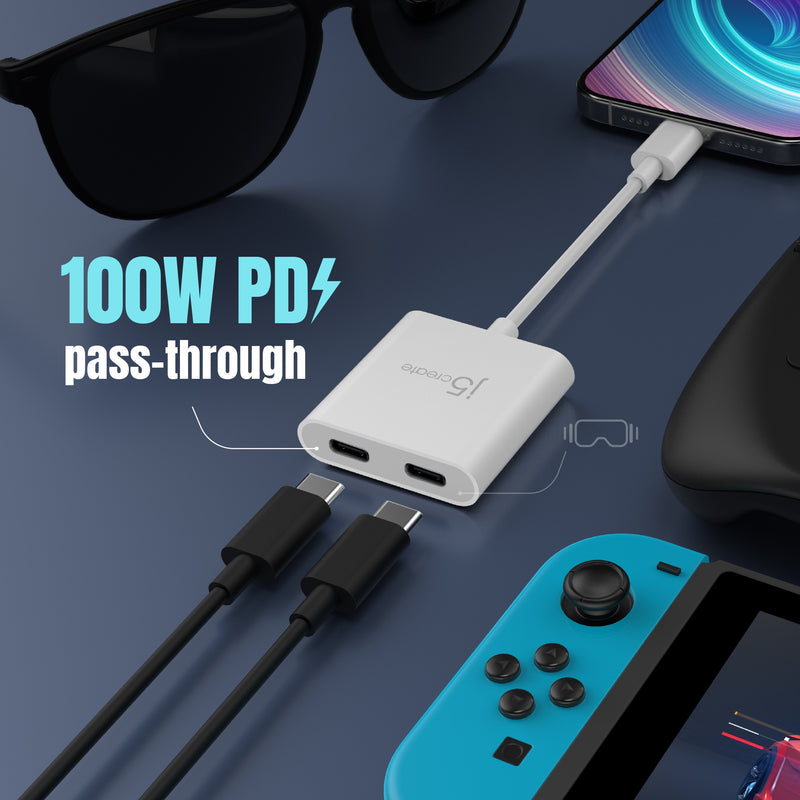 USB-C® to Dual USB-C® with Video or Power Delivery