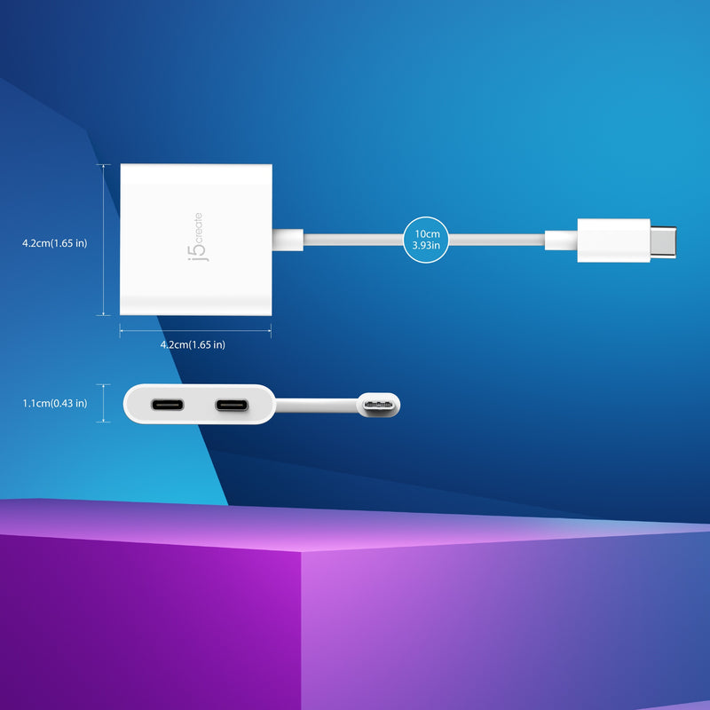 USB-C® to Dual USB-C® with Video or Power Delivery