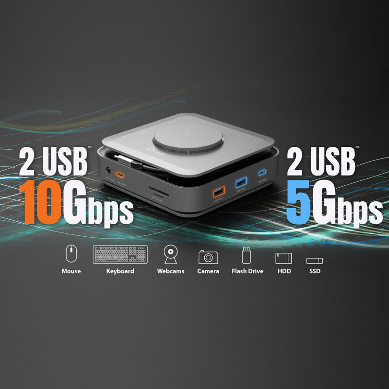 USB-C® Dock Dual 4K HDMI™ with 140W GaN PD 3.1 Power Adapter