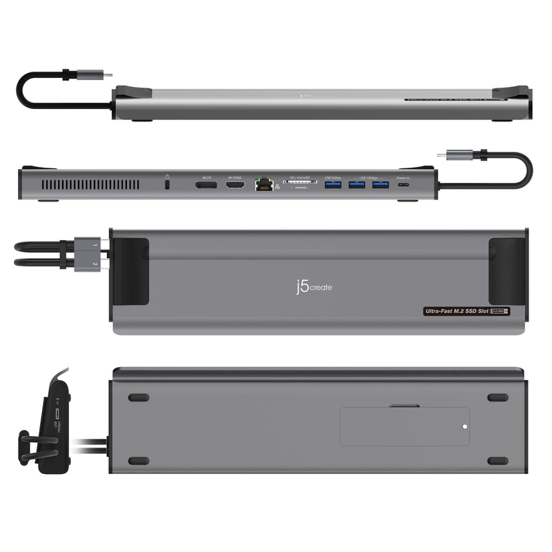 USB-C® Dual 4K Display Docking Station with an M.2 SSD Slot