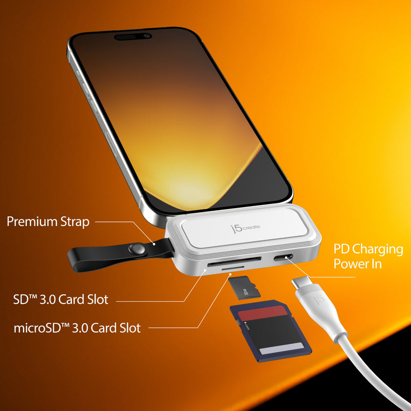 USB-C® to SD™ /microSD™ Adapter for Smartphones