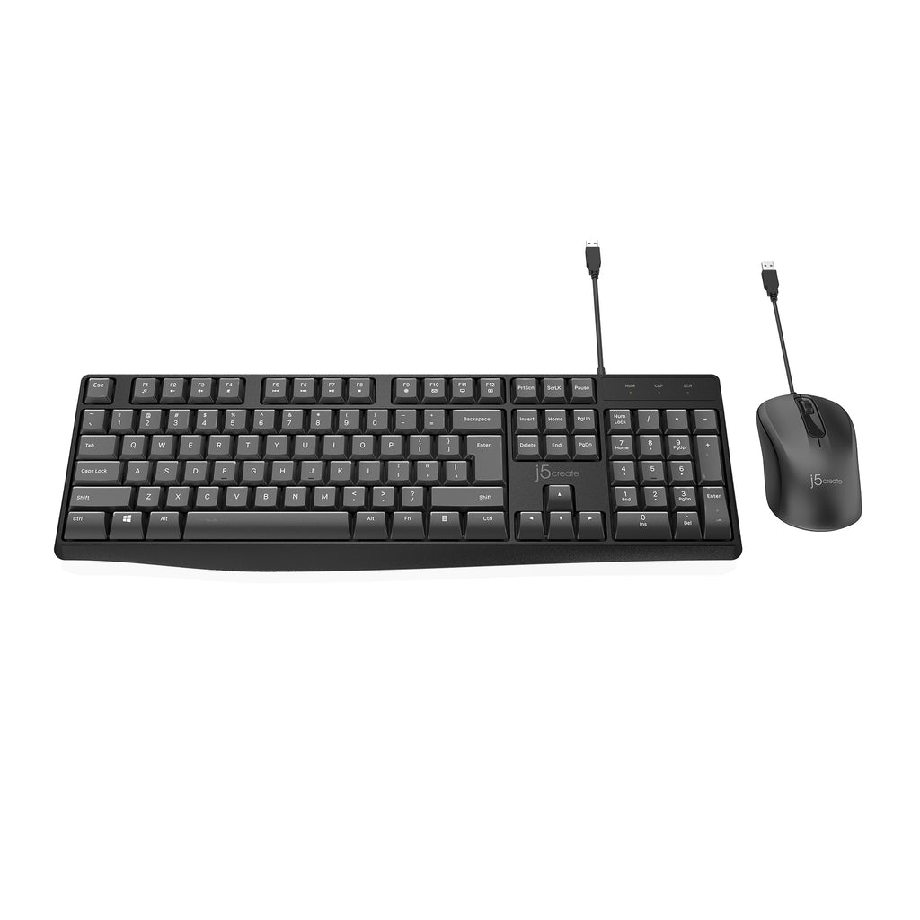 Full-Size Wired USB Keyboard and Mouse (Combo) – j5create