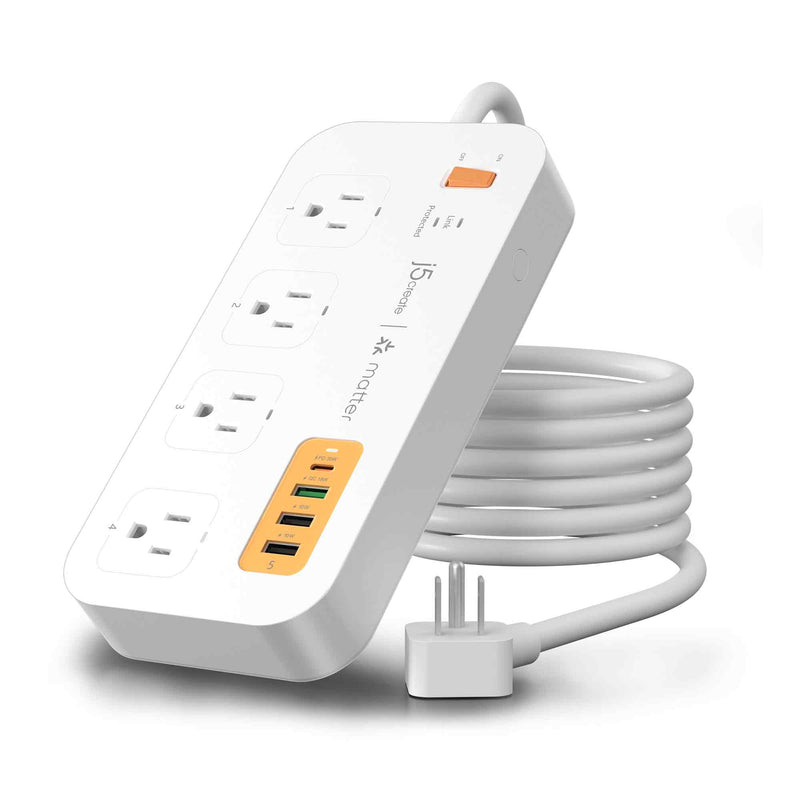 Matter Enabled Smart Plug Power Strip With 4-Outlets and 4 USB™ Ports