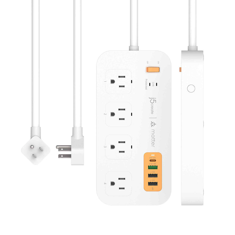 Matter Enabled Smart Plug Power Strip With 4-Outlets and 4 USB™ Ports