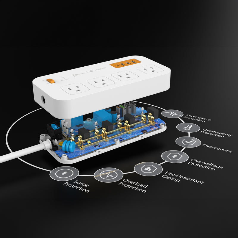 Matter Enabled Smart Plug Power Strip With 4-Outlets and 4 USB™ Ports