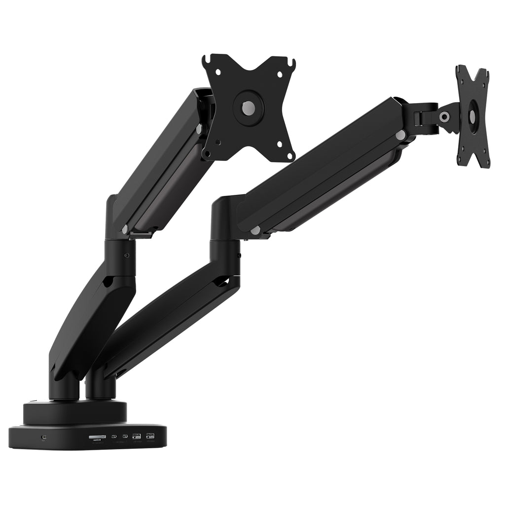 Ergonomic Dual-Monitor Mount with Docking Station