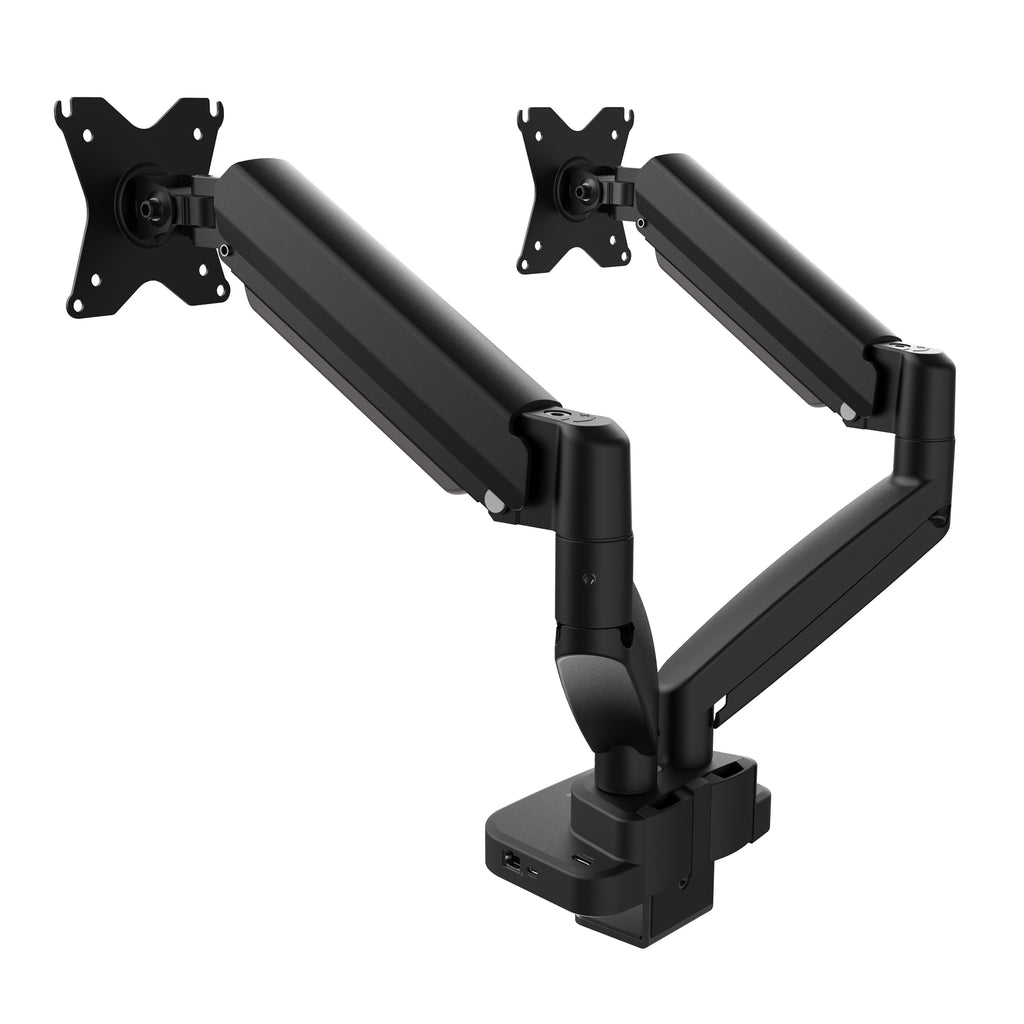 Ergonomic Dual-Monitor Mount with Docking Station