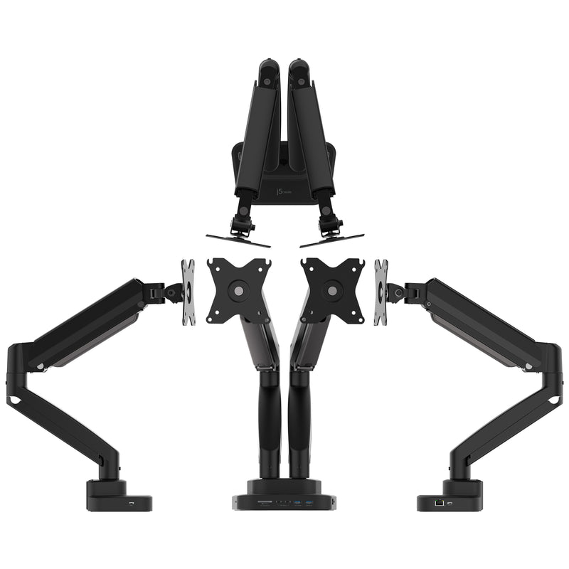 Ergonomic Dual-Monitor Mount with Docking Station