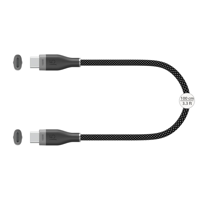 USB-C® 100W Ultra Soft Double-Braided Fast Charging Cable 3.3 FT