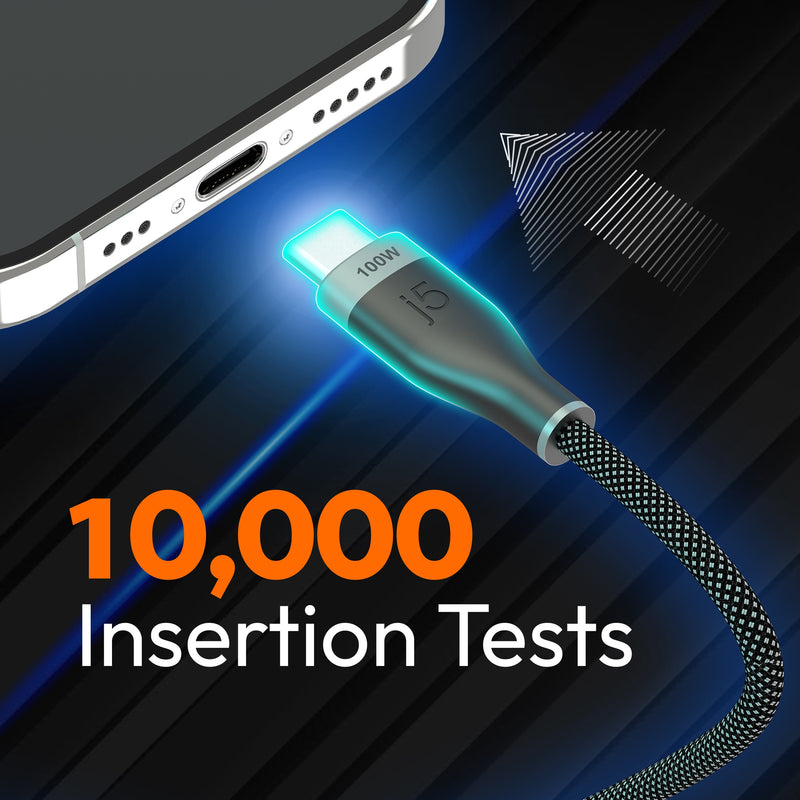 USB-C® 100W Ultra Soft Double-Braided Fast Charging Cable 6.56 FT
