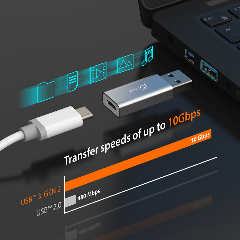 10Gbps USB™ Type-A to USB-C® Adapter
