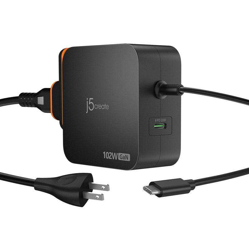 102W Nano Super Charger for USB-C® 2-Port (GaN Power) With AC Extension Kits