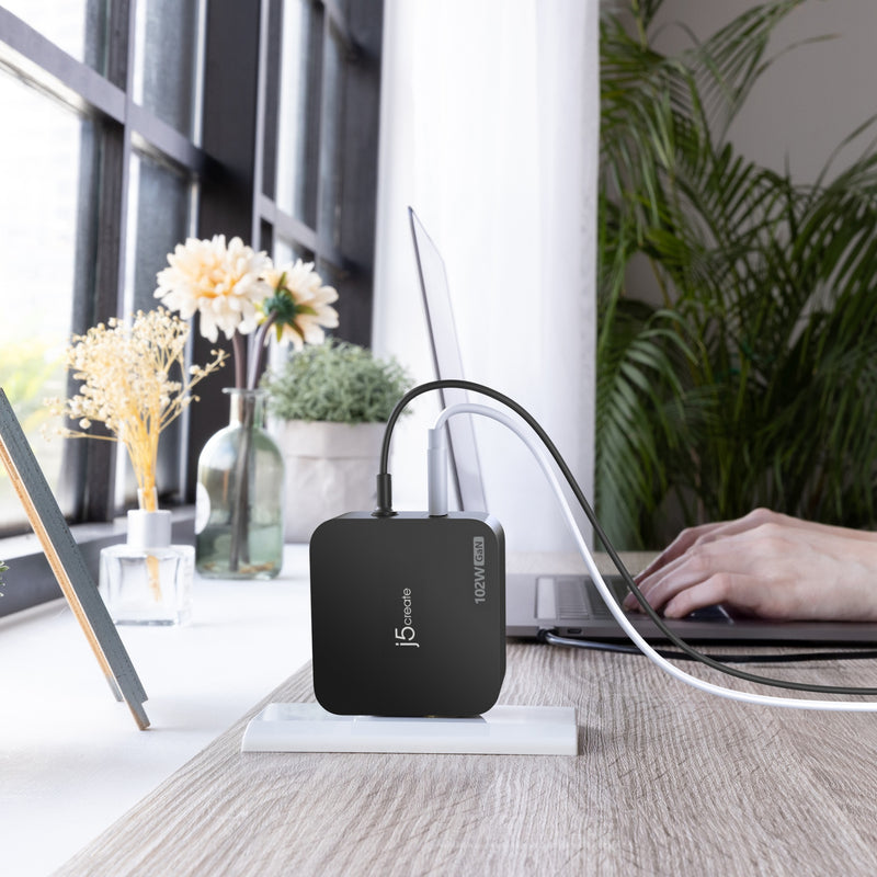 102W Nano Super Charger for USB-C® 2-Port (GaN Power) With AC Extension Kits