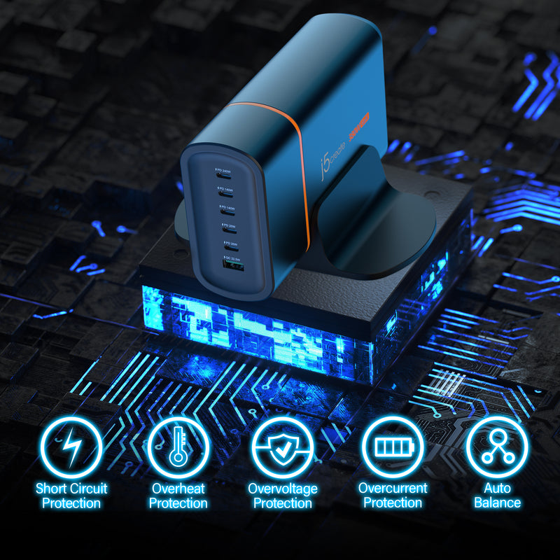 380W GaN USB-C® 6-Port Charger