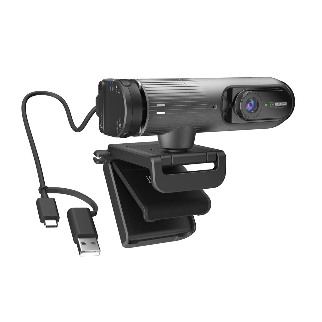 2K AI-Powered Webcam with Wireless Microphone and Auto-Focus