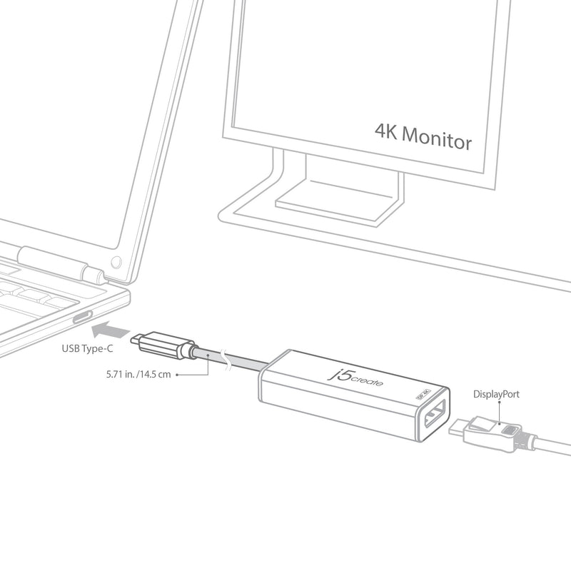 JCA140 USB-C™ to 4K DisplayPort™ Adapter
