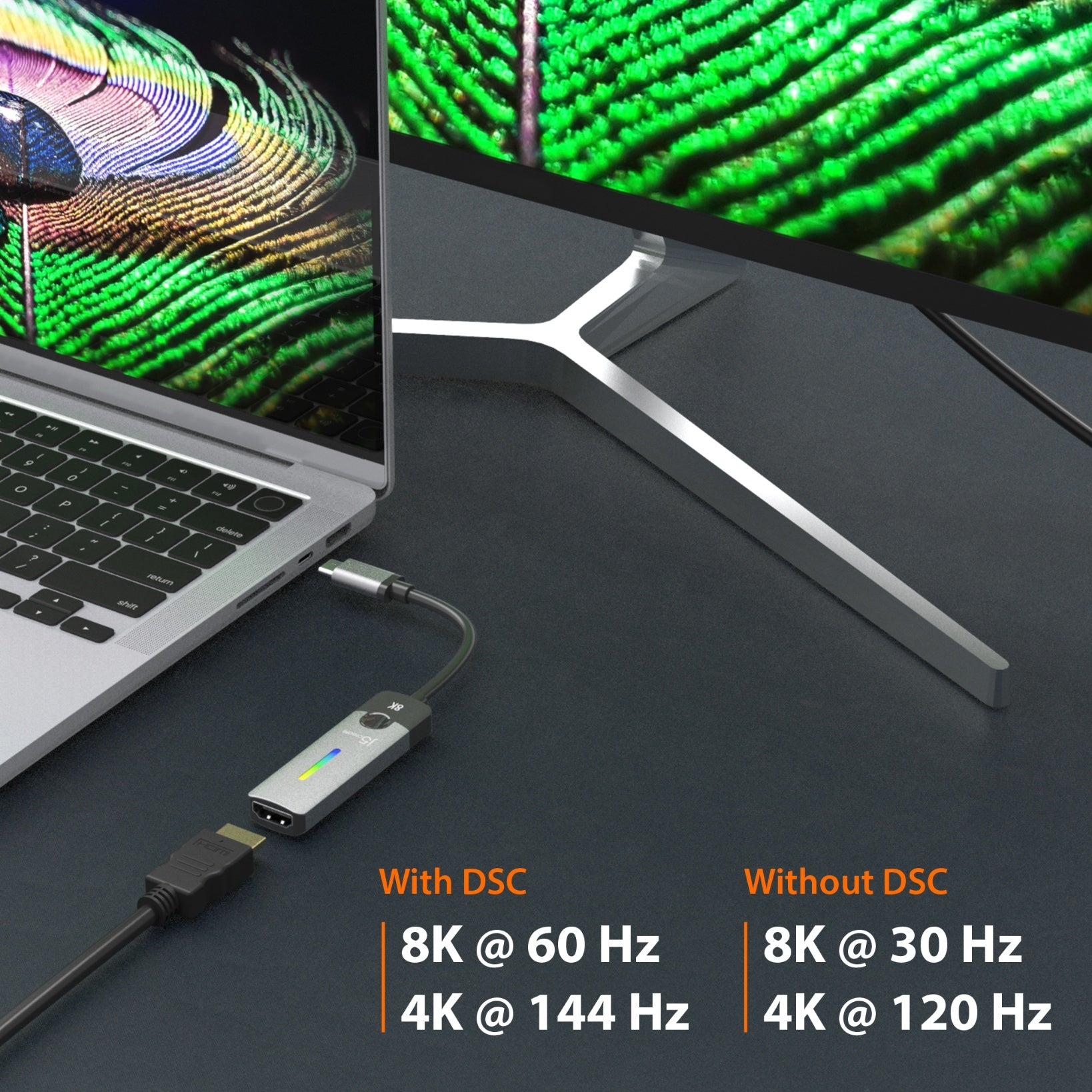 Cable USB-C a HDMI 2.1 (8K a 60 Hz)