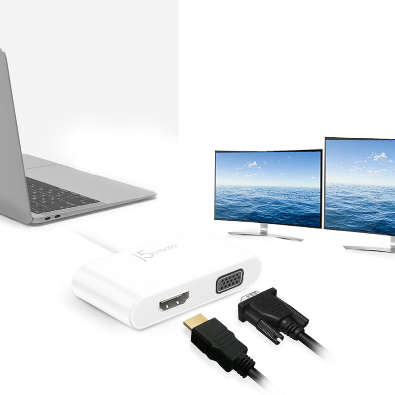 USB-C™ to VGA & HDMI™ Adapter