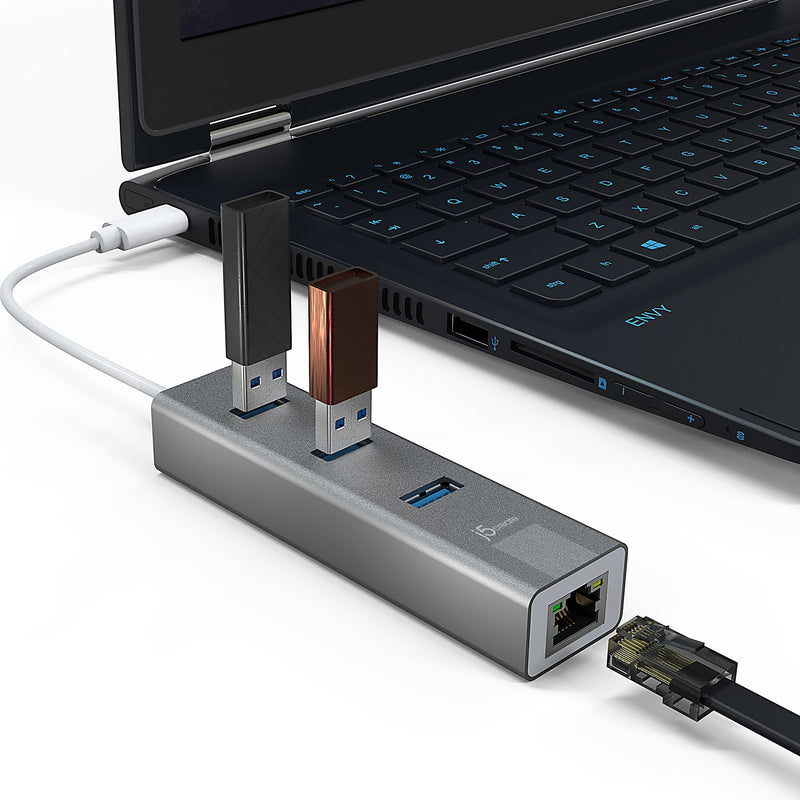 USB-C® 3-Port Hub with Gigabit Ethernet