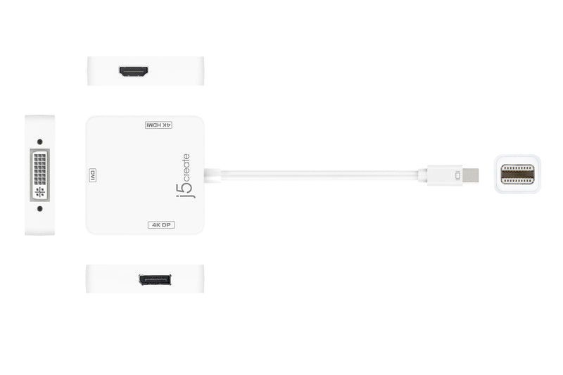 mini DisplayPort™ to 4K DisplayPort™/4K HDMI™/ DVI Adapter