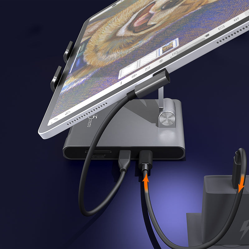 Multi-Angle Stand with Docking Station for iPad Pro®