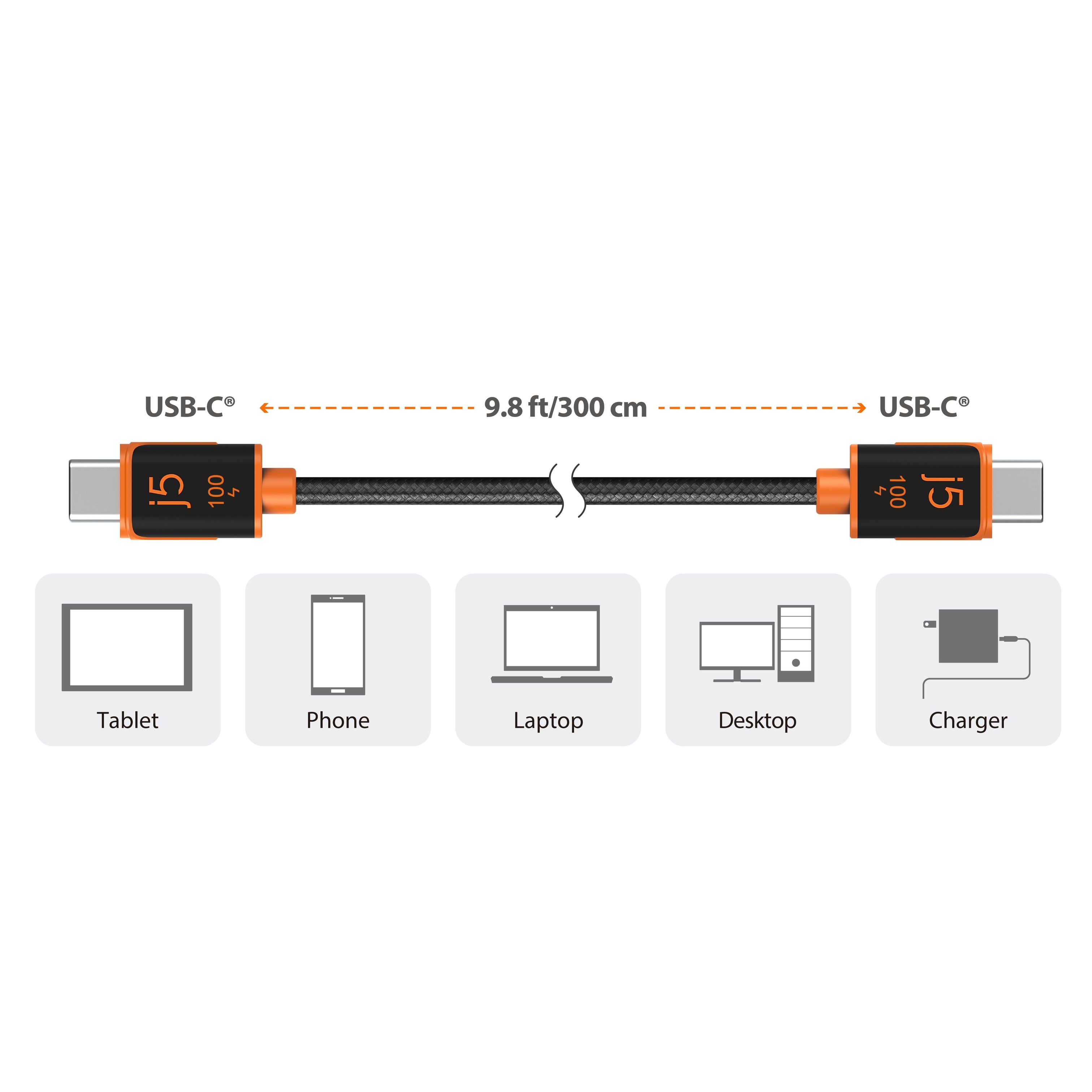 USB-C® 100W Sync & Charge Cable – j5create