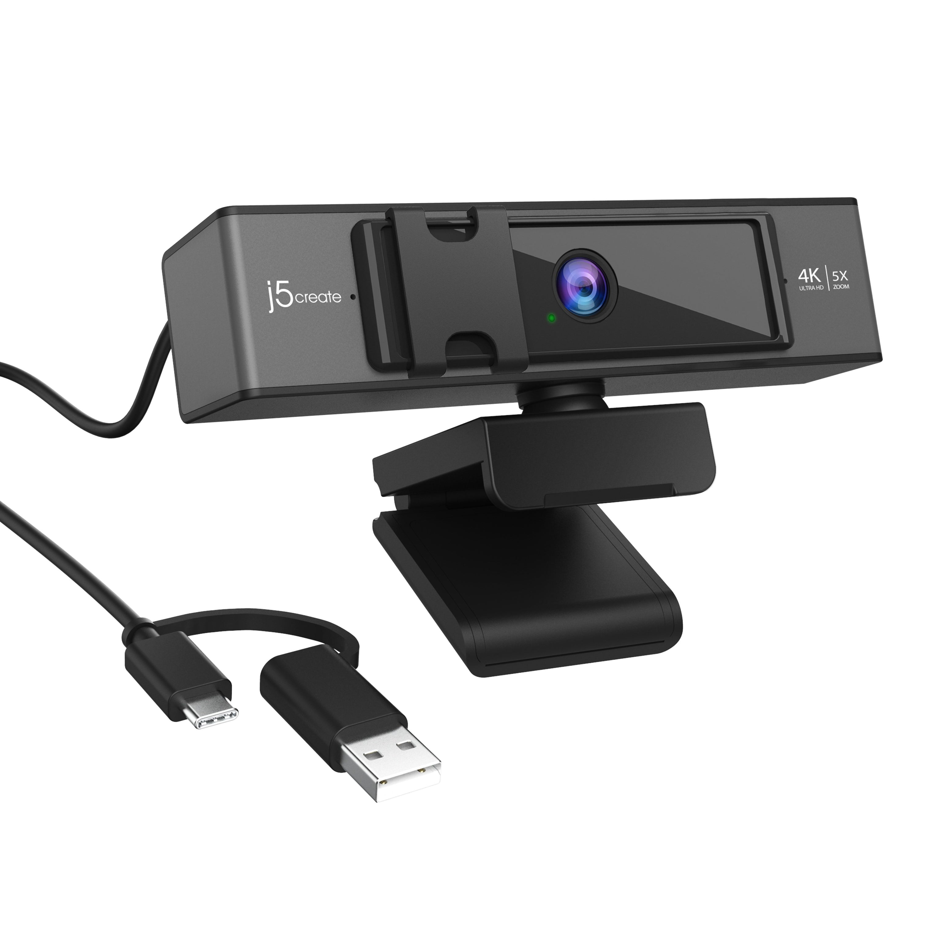 USB™ 4K ULTRA HD Webcam with 5x Digital Zoom Remote Control – j5create